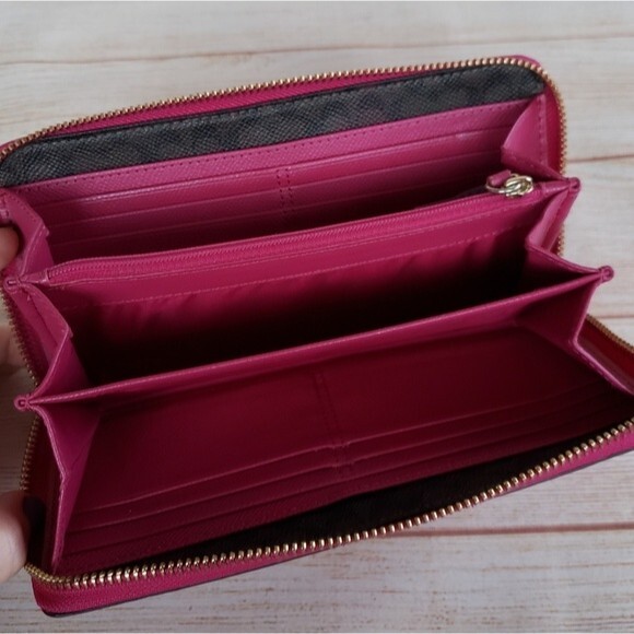 Coach Leather Zip Around Wallet - Picture 8 of 11